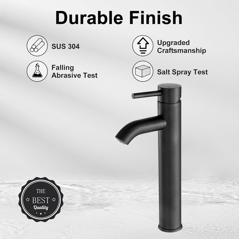 VOTON Vessel Sink Faucet Chrome Modern Tall Bathroom Faucets Single Handle One Hole Rv Vanity Lavatory Bathroom Sink Faucet - Image 2